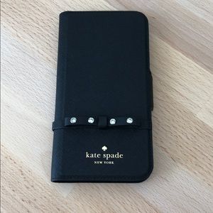 Kate Spade Black Folio Flip iPhone X Phone Case